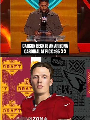 how we feeling #arizonacardinals fans ⁉️ #carsonbeck #nfl #nfldraft #miamihurricanes 