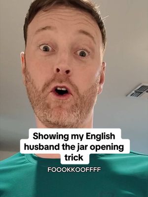 His face says it all 🤨 He knows I’m about to try something stupid 😂 I am NOT hitting a jar on the counter… I’d break it.  This little trick though?? game changer hahaha #tayandalex #jartrick #LifeHack #reaction