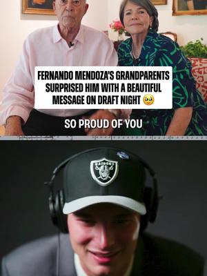 it doesn’t get more wholesome than this 🥲 #nfl #nfldraft #fernandomendoza #lasvegasraiders 
