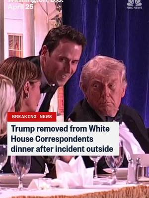 President Donald Trump was evacuated from the room at the White House Correspondents Dinner.