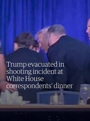 Donald and Melania Trump were evacuated from the White House correspondents’ dinner on Saturday evening after the event was interrupted by loud gunshots. A suspect was in custody, the FBI said, after the annual black tie dinner honoring the White House press corps was suddenly interrupted by confusion and chaos. Journalists ducked under tables as authorities rushed the president and members of his cabinet out of the room. The Secret Service said in a statement that the shooting incident occurred near the main magnetometer screening area at the hotel.