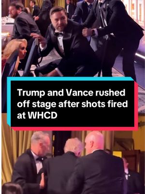 President Trump and Vice President JD Vance were rushed off the stage after shots were fired at the White House Correspondents’ Dinner. #news