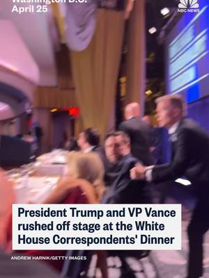 President Donald #Trump and Vice President JD Vance were escorted out of the White House Correspondents' Dinner following gunshots from a "shooting incident" where law enforcement exchanged fire with a suspect.