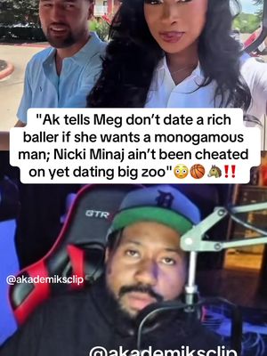 Ak explains to Meg she’s not going to find a Steph curry/russell Wilson type man whose rich and monogamous😳‼️#klaythompson #megantheestallion #barbz #fyp #akademiks 