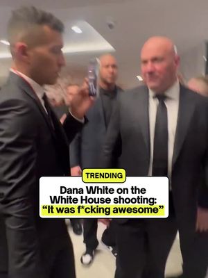 UFC president Dana White is drawing attention for his response to the shooting at the White House Correspondents' Dinner.  #danawhite #whitehouse 