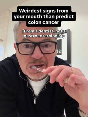 If your dentist only checks for cavities, they’re missing something your gastroenterologist would want to know about. A 2024 meta-analysis of 16.6 million people found that gum disease is associated with a 21% increased risk of colorectal cancer - consistent across 19 studies. And we’re starting to understand why. An oral bacterium called Fusobacterium nucleatum, a primary driver of gum disease, has been found living inside colorectal tumors in approximately 50% of cases studied. Researchers believe it travels from the mouth through the stomach to colonize the lower gut. Your mouth may be the first place this shows up: 1. Bleeding gums - chronic bacterial inflammation now linked to colorectal cancer risk. Not just a dental problem. 2. Persistent bad breath may signal a bacterial burden that goes well beyond your mouth. 3. Gums that stay inflamed no matter how well you brush - sustained inflammation is the mechanism researchers believe drives the connection. 4. Receding gums - years of microbial imbalance means years of elevated pathogenic bacterial exposure. 5. Heavy tartar buildup - a fortress that protects harmful bacteria from your immune system. 6. A history of aggressive gum disease - if you’ve lost teeth to periodontitis, your systemic exposure has been elevated for years. 7. Any of the above and you’re overdue for a colonoscopy - colon cancer is now the #1 cancer killer in men under 50. This screening conversation needs to happen. The mouth is the beginning of the digestive tract. What lives there doesn’t always stay there. Save this and send it to someone overdue for a colonoscopy. 👉 Follow for more secrets I’ve learned from 40 years as a dentist.​​​​​​​​​​​​​​​​