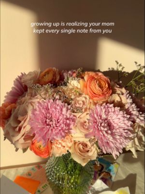 She carries a lot. Turns out that included every note you ever wrote to her. The mental load has its cute moments too. #flowers #motherload #mother #mothersday #mentalloadofmotherhood