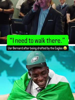 Uar Bernard is from Nigeria and has never played a down of organized football 😲 (via @Philadelphia Eagles) #draft #nfl #funny #moment 