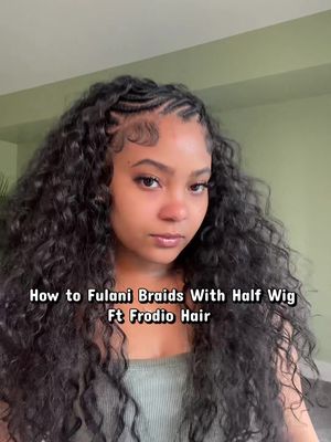 The perfect spring and summer hairstyle ☀️🌺 #frodiohair#halfwig#fulanibraids#curlyhair#summerhairstyles