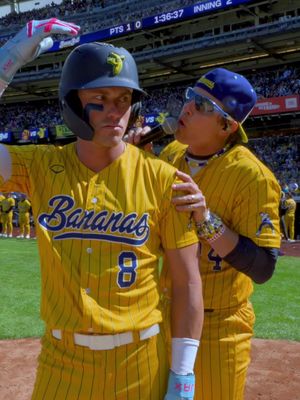 Coachella? Nah, Banana Ball game😌 @Derek Klena @Jackson Olson #coachella #sabrinacarpenter #likeaprayer #savannahbananas #madonna 