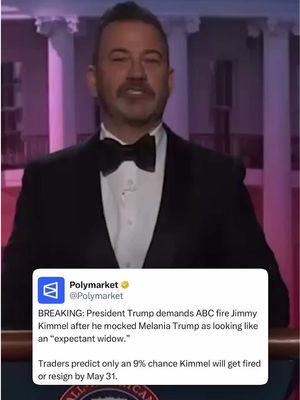 Donald Trump on Monday called on ABC to fire late-night host Jimmy Kimmel after he joked that Melania Trump looked like an “expectant widow” during a White House Correspondents’ Dinner skit. #jimmykimmel #melaniatrump #trump #news 