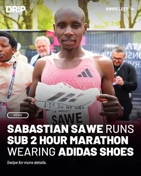Sabastian Sawe just made history at the London Marathon, finishing in 1:59:30 and becoming the first athlete to break the sub 2 hour marathon barrier in an official race. #Running #londonmarathon #adidas #marathon #sneakerhead 