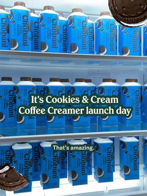 To celebrate Cookies & Cream Coffee Creamer launch day, we surprised the office with a fridge full of this fan-favorite flavor! Tag a friend in the comments to surprise them with the good news, too 🎉