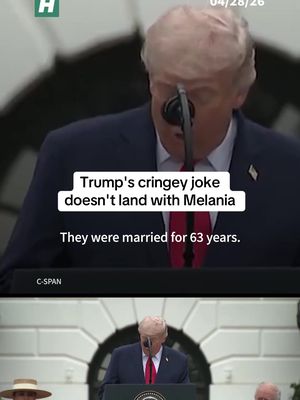 Trump joked about his marriage to first lady Melania Trump as he appeared to go off-script during a speech welcoming King Charles III to the White House. And she wasn’t laughing.