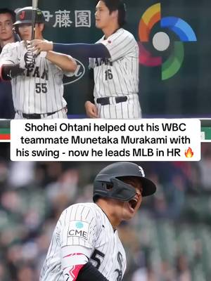 After Shohei Ohtani gave teammate Munetaka Murakami a hitting tip during the World Baseball Classic, the White Sox slugger now leads the Majors in home runs 💣 #whitesox #japan #dodgers #shoheiohtani #munetakamurakami 