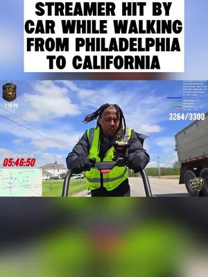 ⚠️ TRIGGER WARNING: Streamer hmblzayy was struck by a vehicle while livestreaming his "Faith Walk" from Philadelphia to California.