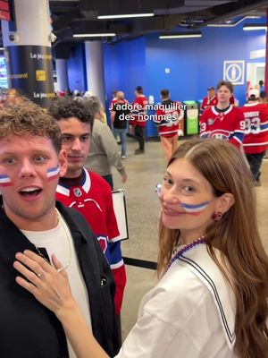 En mode maquillage de fête d’enfants aux Canadiens. 💙🤍❤️
