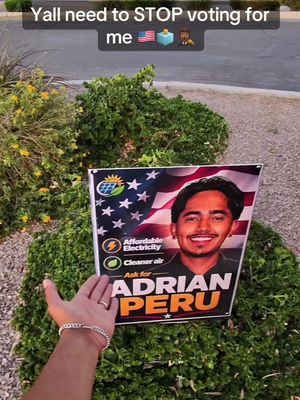 I’m not promising these things to the people… STOP VOTING ADRIAN PERU 🇺🇸🗳️🛑 #PoliticalSign #Voters #LocalElection #WrongVote #PosterConfusion 