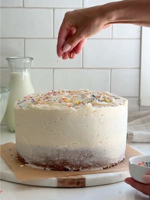 I thought it was about time I shared the only vanilla cake recipe you'll ever need.…. 🎂✨ Soft, fluffy, perfectly moist, and covered in dreamy buttercream - it's everything a cake should be. Full recipe in bio!  It's the cake that makes people say, "Wait... you baked this?!" Pro tip: I make this as cupcakes too, my boys love them! I bake my cupcakes for about 16-22 minutes for perfectly fluffy tops. Save this one - you'll use it for every occasion. 🩷