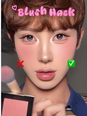 𝐁𝐥𝐮𝐬𝐡 𝐇𝐚𝐜𝐤 🎀  Follow me for more makeup hacks 😘 ✶ 𝗽𝗿𝗼𝗱𝘂𝗰𝘁𝘀 𝘂𝘀𝗲𝗱 @two slash four rock pink blush  #blushhack#makeuptutorial#blushplacement