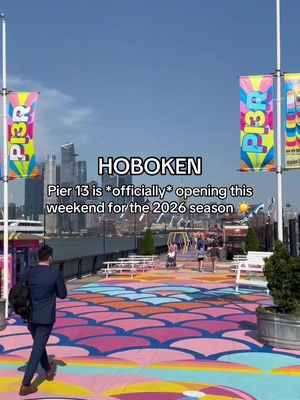 if you're reading this on 4/29, Pier 13 opens THIS weekend in Hoboken ☀️ The seasonal outdoor beer garden is reopening for 2026 with 11 new food trucks and some new summer events, including FIFA watch parties and a lineup of live DJs. The team confirmed with us today that it plans to open this weekend (likely 5/1, weather-dependent). We've got all the details at TheHobokenGirl.com. #thehobokengirl #hoboken #pier13hoboken #pier13 #hobokennj 
