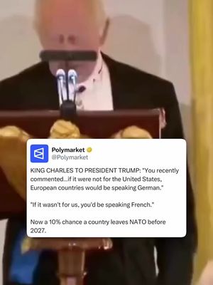 At Tuesday’s state dinner, King Charles III joked that without the U.K., Donald Trump “would be speaking French.” #nato #trump #kingcharles 