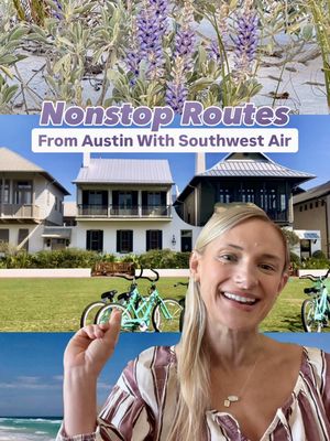 Travel just got easier with 55+ nonstop flights from Austin ✈️ with @Southwest Airlines #SouthwestPartner  If you’re planning summer travel, these nonstop routes need to be on your radar. Southwest Airlines® now offers more than double the nonstop destinations from Austin-Bergstrom Intl Airport than any other airline. We picked three of our favorite destinations — from a relaxing beach getaway, to cooler mountain weather, to an international destination full of culture. Which vacation would you book? Let us know in the comments 👇 *Based on Southwest Airlines’ analysis of Cirium Diio data. For the travel period between 4/1/26 and 6/30/26 as of 3/20/26, Southwest flies nonstop up to 59 nonstop destinations from Austin. The next two closest carriers serve 33 and 13 nonstop destinations for the same period.*  #SouthwestAUS #AustinTX #TexasTravel #ATX 
