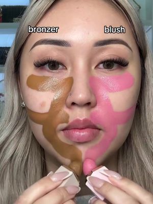 Which side wins?🤎🩷 @Laura Bui #makeup 