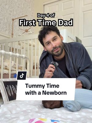 Tummy Time with a Newborn 👶🏽🍼 (Day 4) #newdad #newmom #firsttimeparents #dadlife #fatherhood 