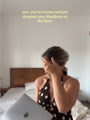 POV: just a clumsy girl dropping her MacBook on the floor 😮 hope my dad is not on Tik Tok lol #apple #mackbook #laptop #clumsy #pov 