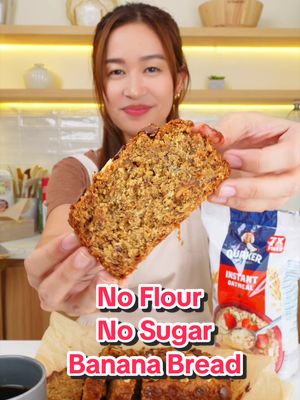 Healthy breakfast that is high in fiber… but make it masarap. 🍌🍫 No-Flour Breakfast Oat Banana Bread Recipe:  3 ripe bananas 200g natural peanut butter 2 eggs 2 tbsp honey 120g Quaker Oats (1 cup) 1 tsp baking soda pinch of salt Toppings - dark chocolate - sliced almonds or walnuts Bake at 180°C for 30–35 minutes. Cool slightly before slicing.  #KeepItQuakerFit @quakeroatsph  #HiBestfriend #FoodieFred 