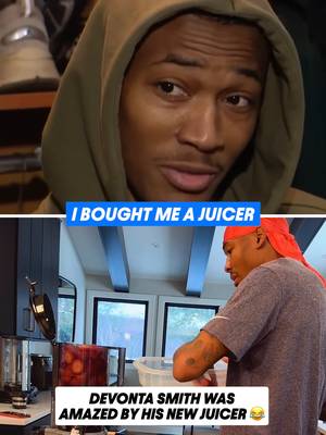 #DevontaSmith was a huge fan of his freshly squeezed juice 🤣🧃 #juicer #philadelphiaeagles via @philadelphiaeagles & @smityyy3