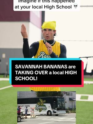 SURPRISE!! This game is FREE. 1,000 people only!  The Savannah Bananas are showing up to a RANDOM High School (Navasota High School) in Texas and playing a REAL regular season banana ball game.  No this is not a joke.  Game is at 7pm tonight.