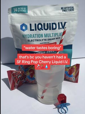 zero sugar, but alllll the tart, candied cherry flavor 🙂‍↕️🍒💧 #liquidiv #ringpop 