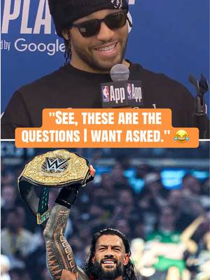 Jalen Brunson after being asked about Roman Reigns winning at WrestleMania 🔥 (via NBA) #NBA #nbaplayoffs #knicks #WWE #romanreigns 