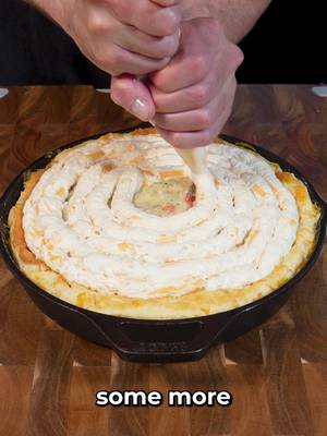 Cheddar Bay Lobster Pot Pie INGREDIENTS & RECIPE 2 boxes of Red Lobster Cheddar Bay Biscuit Mix 1 1/2 cups cold water 2 cups grated sharp cheddar cheese 1/4 cup melted butter For the lobster soup 1 pound of lobster meat 1/4 cup melted butter 1/4 cup chicken or vegetable stock 1 cup diced carrots 1 cup diced onion 1 cup diced fennel 2 tbsp minced garlic 1 tbsp Old Bay seasoning 1/4 cup flour 1/2 cup heavy cream 2 cups chicken stock  1 cup chopped parsley  For the bottom crust Combine the flour, water and cheese in a bowl to make the biscuit batter Using a 12 inch cast iron or oven safe pie tray, spread half the mixture  Place a small sheet of parchment in the middle. Then, using a small oven safe bowl, press down on the parchment to create a bowl-like shape where you can pour the soup later Bake at 425 F for about 15 minutes For the soup Melt the butter in a saucepan Add 1/4 cup of the chicken stock Bring to a boil and then turn off the heat Add the lobster meat and gently mix around for about 4 minutes to lightly coat. Set them aside Add half of that poaching liquid to a medium-high pan Add the carrots, onions and fennel. Season with salt and pepper and sauté for about 5 minutes or just until soft Mix in the Old Bay seasoning, and sprinkle it over the all purpose flour Mix well and cook for about 3 minutes Slowly stir in the chicken stock and heavy cream until the mixture thickens. Mix in the chopped parsley, followed by the lobster meat Simmer for about 3 minutes, then remove it from the heat Add the soup mixture to the pan of cooked cheddar bay biscuits Using a piping bag for ease, add the top layer of the remaining biscuit dough Bake in a 425 degree F oven for about 25 minutes Let cool for 15 minutes  Before serving, mix the seasoning packet that came with the biscuits with melted butter Brush the melted butter of the top of the pie and enjoy 