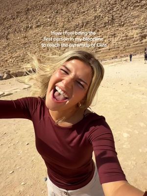 Somebody had to be the first, am I right? 🤷‍♀️  Go see the pyramids yourself! I used Tripadvisor to make it an easy and exciting trip! @Tripadvisor @Experience Egypt Official @UNREEL  #ExperienceEgypt #VisitEgypt  #UnmatchedDiversity #Egypt