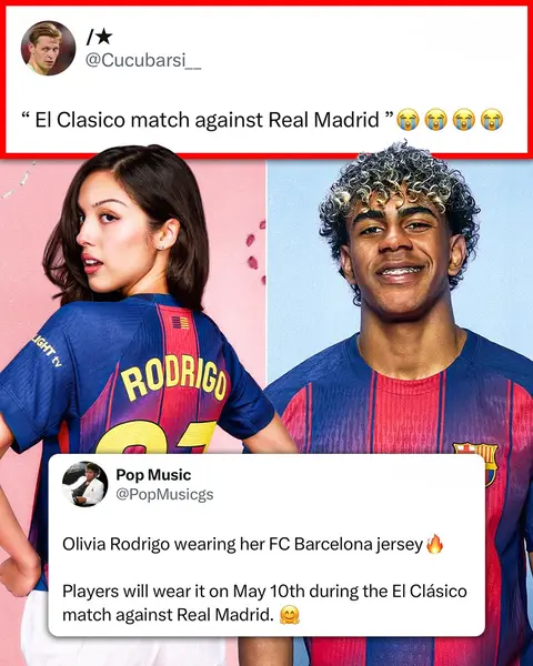 Olivia Rodrigo x Barcelona is ICONIC… I NEED this ASAP 😤🔥 (h/t Cucubarsi_/X, PopMusicgs/X, noxveil_/X, Ofiadinso/X) #oliviarodrigo #barcelona #barcelonafc #lamineyamal #football 