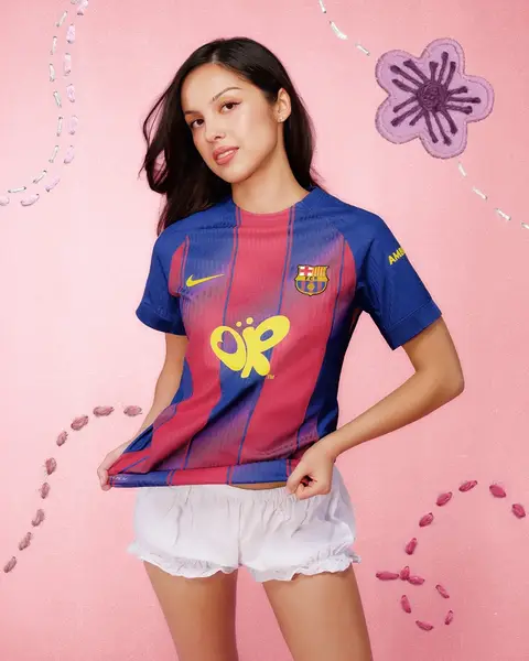 Barcelona jersey sponsor Spotify will swap in Olivia Rodrigo's logo on Barca's kits for El Clásico on May 10 🔥 #oliviarodrigo #barcelona #barcelonafc #futbol #Soccer 