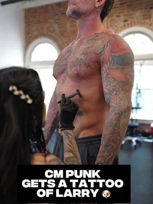 CM Punk gets a tattoo of his dog Larry 🥹🔥 🎥 @maverink.studio // @cmpunk 