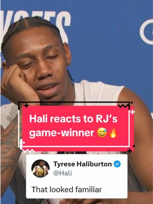 Tyrese Haliburton had a Déjà vu moment watching RJ Barrett’s Game 6 winner 🔥 #NBAPlayoffs (🎥: NBA on TNT)