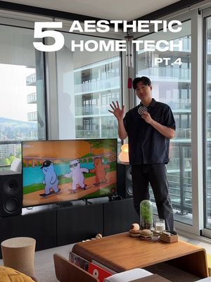 Five more of aesthetic home tech in my home I use everyday! lmk if you want to see more 🫡 #homedecor #hometech #apartmenttherapy #smartliving #interiordesign 