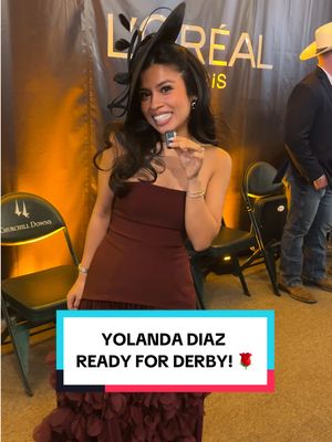 Yolanda is Derby red carpet ready! 🌹 #KentuckyDerby #RedCarpet #Fashion #Derby #MiniMic @loréal paris usa @Yolanda Diaz 