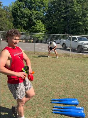 Bob n Weave Game with mini whistlers🏈 and bats ⚾️ #sports #football #funny #game #baseball @Jake and Speed 
