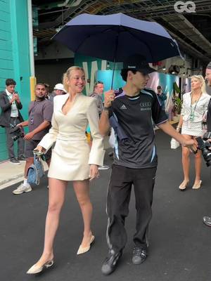 Gabriel Bortoleto and Isabella Bernardini arrive for race day #f1 #formula1 #miamigp #gabrielbortoleto 
