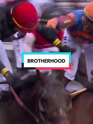 Brotherhood 🫶  #KentuckyDerby #WinningMoment #Brotherhood #Jockey 