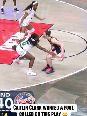 Caitlin Clark would draw a foul later in the possession - Foul or no call? 🤔  #WNBA #wbb #womensbasketball #basketball 