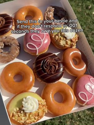This is your friendship test… no pressure 👯‍♀️✨ #krispykreme #doughnut #spring #friendship #sendthis 