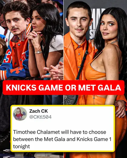 Will Timmy be at the Met Gala or the Knicks game? 👀 (H/T indiehamlet/X)  #timotheechalamet #knicks #kyliejenner #metgala #newyorkknicks 