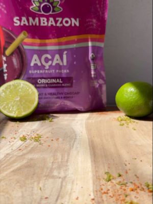 Celebrating Cinco de Mayo with a refreshing twist 🌶️ 💜 Cool and creamy açaí + a @tajinusa kick. Recipe Below! Ingredients: - 1-2 packs SAMBAZON Acai Superfruit Packs - 1 cup frozen mango - Juice of ½ - 1 lime - ½ cup fresh orange juice - 1-2 tsp agave or honey (optional) - Tajin & salt for rim Instructions: 1. Rim your glass with a lime wedge and dip into Tajin and salt mixture. 2. In a blender add Sambazon packs, mango, lime juice, orange juice, and agave (if using). Blend until it’s smooth and creamy. 3. Taste and adjust flavor as needed. 4. Pour into your glass and garnish with a lime wedge (optional) #Sambazon #Tajin #CincoDeMayo
